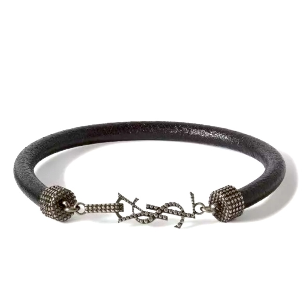 Saint Laurent Opyum Bracelet! Black Leather New in Box!